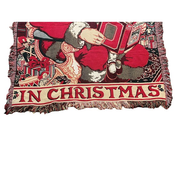 Christmas Throw Woven Blanket Santa Tapestry We Believe In Christmas Nice 68x46 - Picture 5 of 6